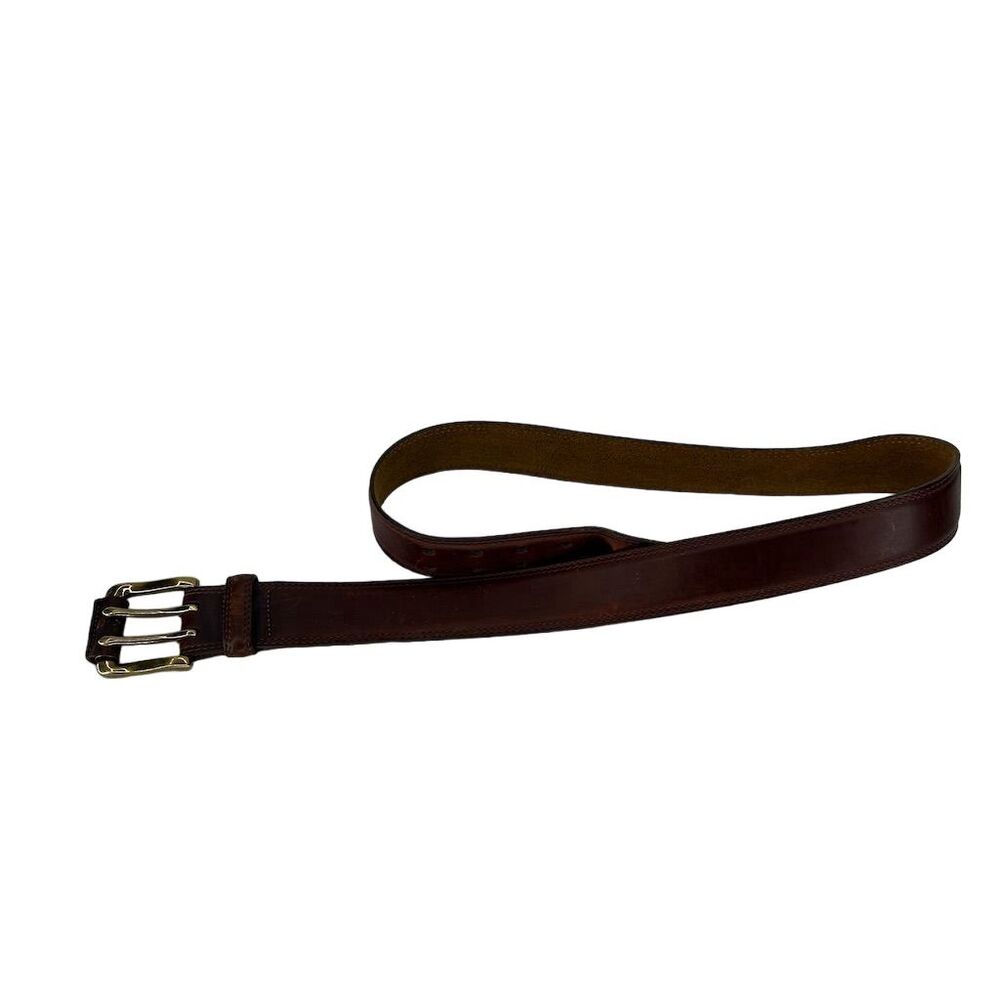 Honest Brighton Men's Brown Leather Belt w/ Brass Buckle Size 38